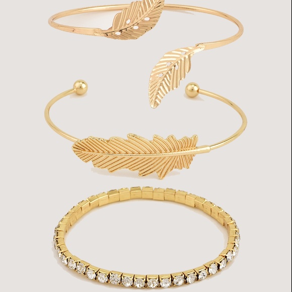 Jewelry - 3 PC FEATHERED BRACELETS